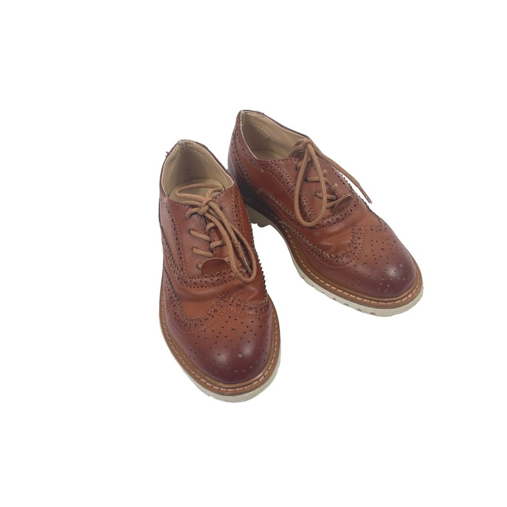 Kenneth Cole Reaction Brogue King Wing Tip Brown Cognac Boys - Size11